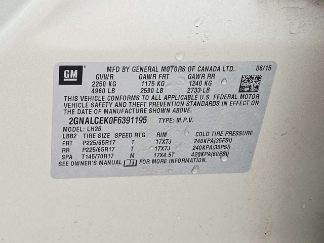 2015 Chevrolet Equinox LT 2LT