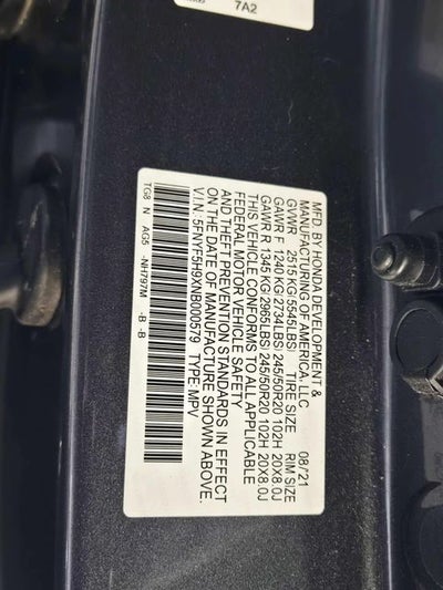 2022 Honda Pilot Touring 8 Passenger